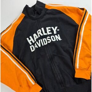 Harley Davidson black and orange zip-up jacket Size XL Twin Cities MN 2009